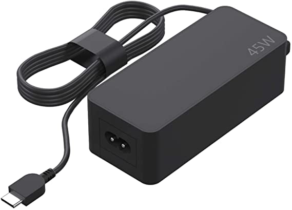 45w USB Type C Adapter Compatible for Lenovo ThinkPad E590 E595 L380 L390 X270 X280 X380 X390 A275 A285 T14 T470 T480 ChromeBook C340-11 C340-15 C430 with 2 Prong UK Power Cord Included