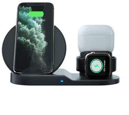 MeeA 3 in 1 Wireless Charging Station Compatible with Air,pods Pro and iWatch Charger with 3.0 Charger and Cable Included