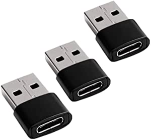 USB3.1 C Female to USB Male Adapter(3 Pack)，Type C to USB A Charger Cable Adapter for Compatible with Laptops, Power Banks, Chargers