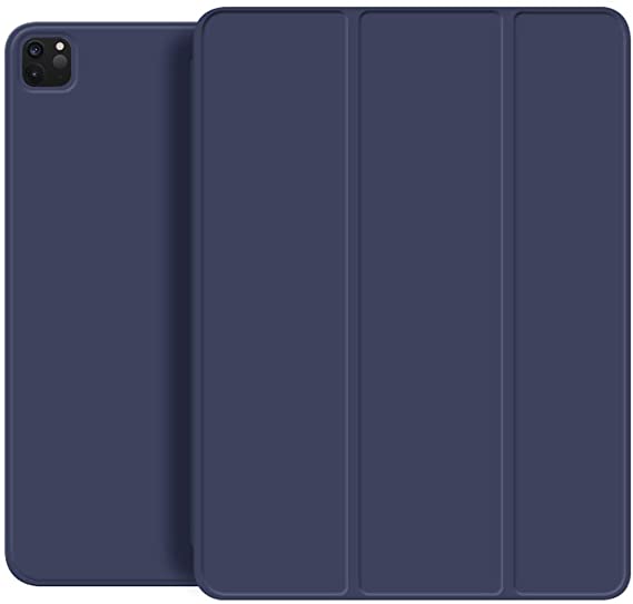 KenKe iPad Pro 11 inch 2021 & 2020 & 2018 Case, Strong Magnetic Ultra Slim Trifold Stand Auto Sleep/Wake Cover [Support Pencil Pair Charging] for iPad Pro 11 Inch (2nd / 3rd Gen) Case, Navy