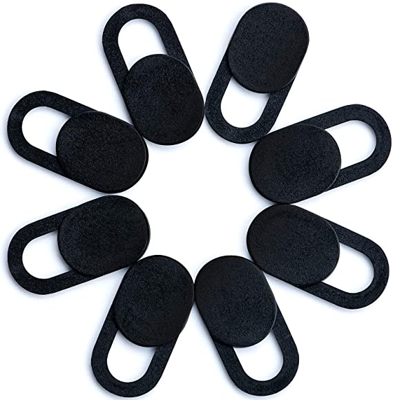 Webcam Covers Laptop Camera Cover Slide. Privacy Protector for Laptop, Tablet, iP'd, M'cBook, iPh'n 8/7/6 Plus, iM, Smartphone, Protection from Dust and Dirt. [8 pcs], Black