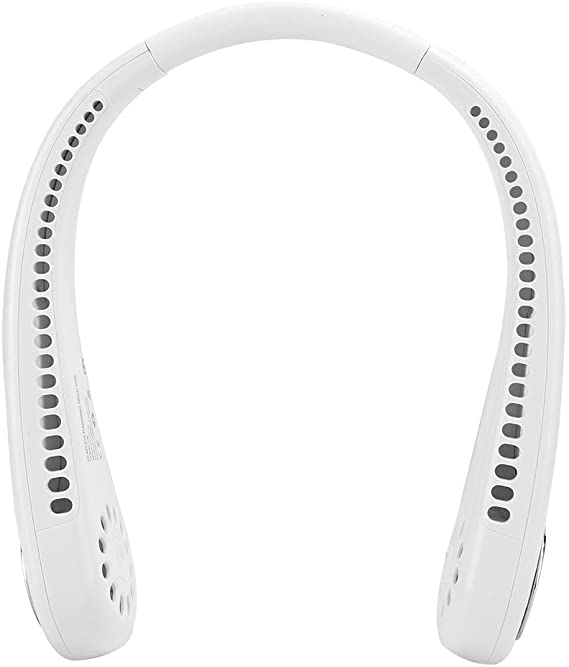 Garsentx Hanging Neck Fan, Mini Lightweight Portable USB Sports Fan,Rechargeable Adjustable 3-Speeds Handsfree Lazy Neckband Fans for Outdoor Home Sports Travel, Gift for Girls Women(White)