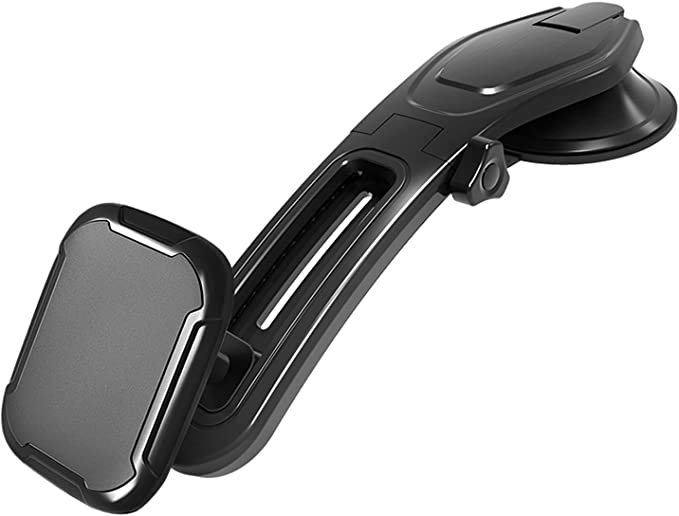 GOOG Magnetic Phone Car Mount, Universal Car Dashboard Phone Holder with Strong Suction Cup, Adjustable Height Length Stable Magnetic Mobile Phone Holder for Car Compatible with All Smartphones
