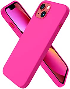 Piili Phone Case for iPhone 13, Shock Proof, Silicone, Cover, Anti-Stratch Microfiber Lining, Durable, Smooth, Raides Lips, Silky Soft-Touch, Compitable with iPhone 13 (Hot Pink)