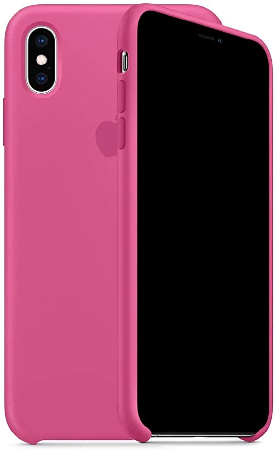 Silicone Case,Slim Liquid Soft Rubber Protective Phone Case Compatible with iPhone Xs Max (6.5Inch) (Dragon Fruit)