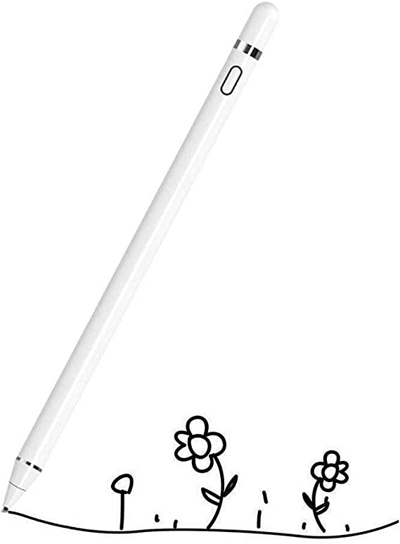 Stylus Pens for Touch Screens, Active Stylus Rechargeable Fine Point Stylist Pen Pencil Compatible with Apple and Other Tablets (White)