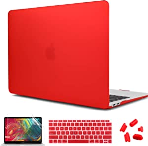 CiSoo Matte Red Case for MacBook Air 13 inch Case 2020 2019 2018 Model A2179 A1932,Soft Touch Plastic Hard Shell Cover for New MacBook Air 13.3'' Case with Retina Display and Touch ID - Red