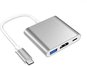 XMXWEI USB C to HDMI Adapter, Multiport Type C to HDMI 4K Adapter with USB 3.0 USB C Port Digital Converter Compatible with MacBook iMac Galaxy S10/S9 Note 9/ChromeBook