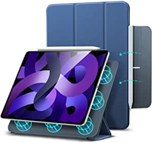 ESR Magnetic Case for iPad Air 4 2020 10.9 Inch/iPad Pro 11 2018 [Convenient Magnetic Attachment] [Trifold Smart Case] [Auto Sleep/Wake Cover] Rebound Series, Navy Blue