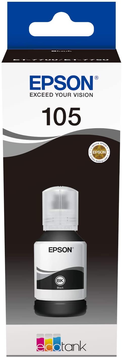 Epson EcoTank 105 Black Genuine Ink Bottle, Standard