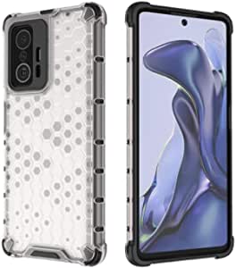 كفر لهاتف شاومي Mi11T / Mi11T Pro ،الحماية المتكامل ايرونمان خلية نحل ومقاوم للصدمات من البولي يوريثين الحراري - ابيض شفاف