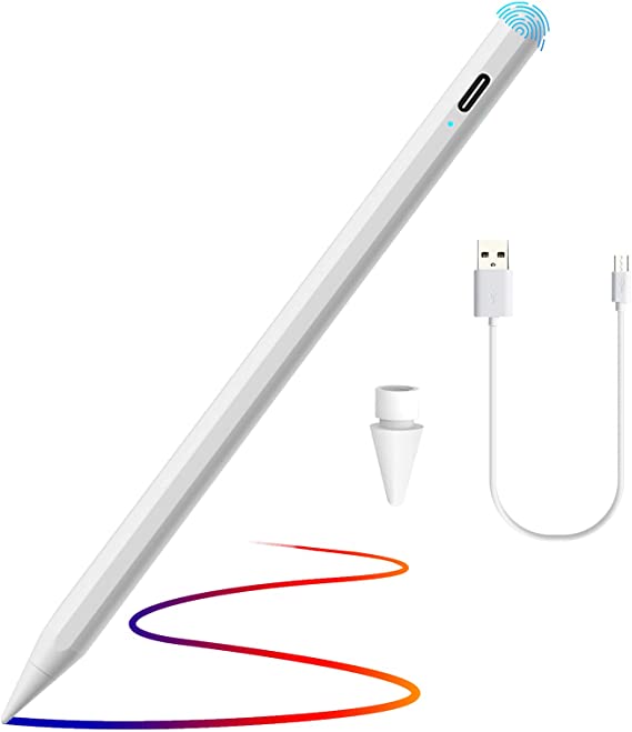 Stylus Pen for iPad with Tilt Sensitive and Magnetic Design, Digital Pencil Compatible with 2018 and Later Model,Apple iPad Pro 11/12.9 Inch,iPad 6/7/8th Gen,iPad Mini 5th Gen (2nd gen) (White)