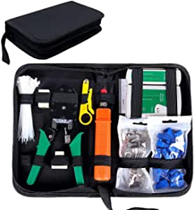 Network Tool Kits Professional Net Computer Maintenance LAN Cable r Repair Tools 8P8C 4P4C 6P6C Connectors RJ45 RJ11 Cat5 Cat6 Cable r Screwdriver Network Cable Crimper