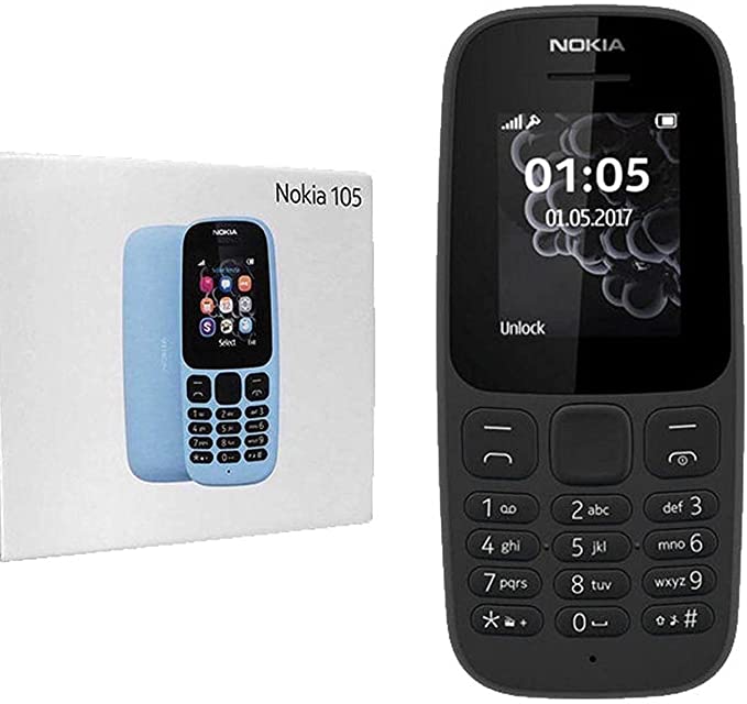 Nokia 105 Dual Sim, 4MB 2G Phone, Black