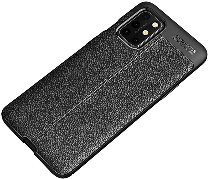 جراب لهاتف OnePlus 8T ، حافظة مرنة متينة مع نمط من ألياف الكربون المصقولة - جراب أصلي جديد من GrabMobily - غطاء حماية شديد التحمل - مقاوم للانزلاق - أسود