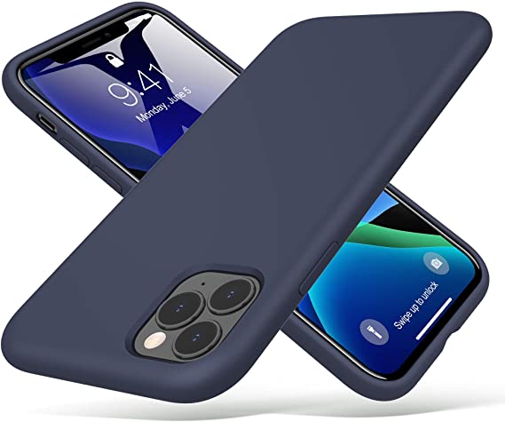 ULAK Compatible with iPhone 11 Pro Max Cases Silicone, Soft Liquid Silicone Slim Rubber Full Body Shockproof Protective Cover 6.5 inch iPhone 11 Promax Case for Women Men Girls Boys, Navy Blue