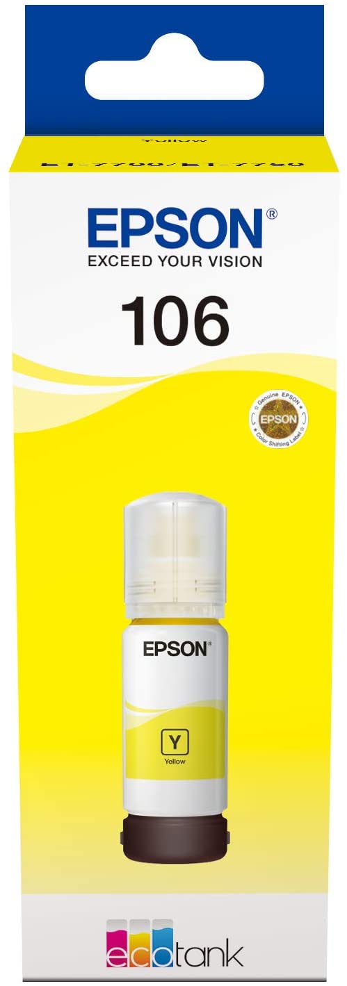 Epson EcoTank 106 Yellow Genuine Ink Bottle, Standard