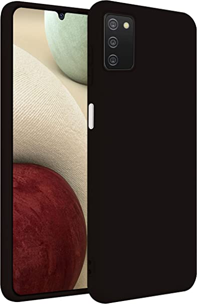 Cases Samsung Galaxy A02S Silicone Case, Galaxy A02S Case - Candy Black Colored Ultra Slim, Thin, Soft and Sleek Silicone Rubber Protective Back Phone Case. [Black]