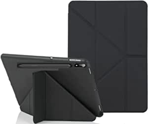 Samsung Galaxy Tab S8 Plus 12.9 Inch 2022 With Pencil Holder 5-In-1 Multiple Viewing Angles Tpu Back Auto Wake/Sleep Black