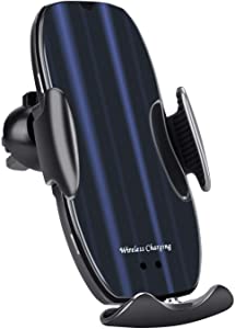 Wireless Car Charger, 10W Auto-Clamping Qi Fast Charging Car Mount Charger Air Vent Phone Holder for iPhone 12/12 Pro/SE/11/11 Pro/11 Pro Max/XS Max, Galaxy S20/S20 Plus/Note10, All Smartphone