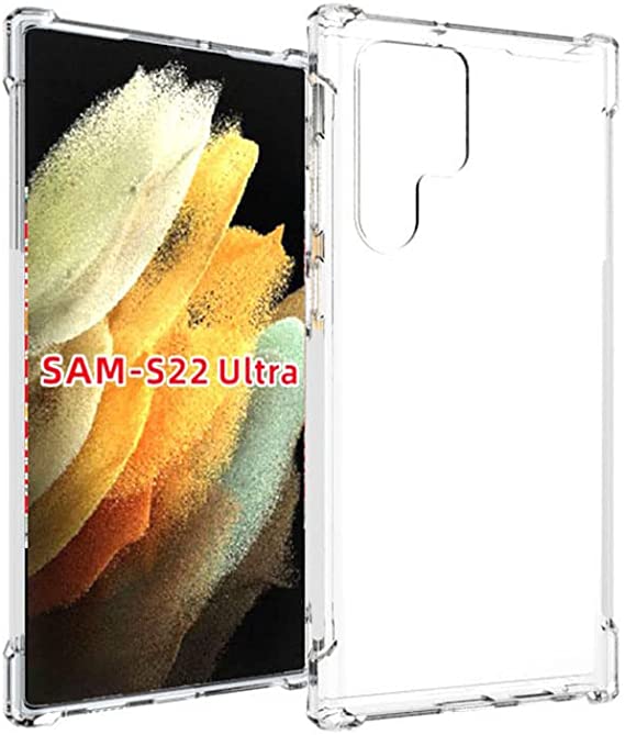 Urspasol for Samsung Galaxy S22 Ultra 5G case [Not Fit S22 / S22 Plus] Crystal Clear Ultra Slim Cover Shock-Absorption Bumper Transparent Shockproof