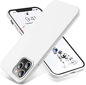 OTOFLY Compatible with iPhone 12 Pro Max Case 6.7 inch(2020),[Silky and Soft Touch Series] Premium Soft Liquid Silicone Rubber Full-Body Protective Bumper Case (White)