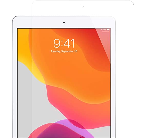Pipetto iPad 10.2 inch (7th & 8th Gen) Shatter Resistant Tempered Glass Clear Screen Protector - Pencil and Face ID Compatible