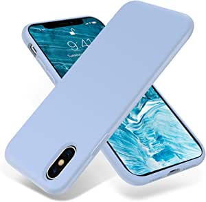 for iPhone X Case, OTOFLY [Silky and Soft Touch Series] Premium Soft Silicone Rubber Full-Body Protective Bumper Case Compatible with Apple iPhone X/Xs 5.8 inch (ONLY) - Light Blue