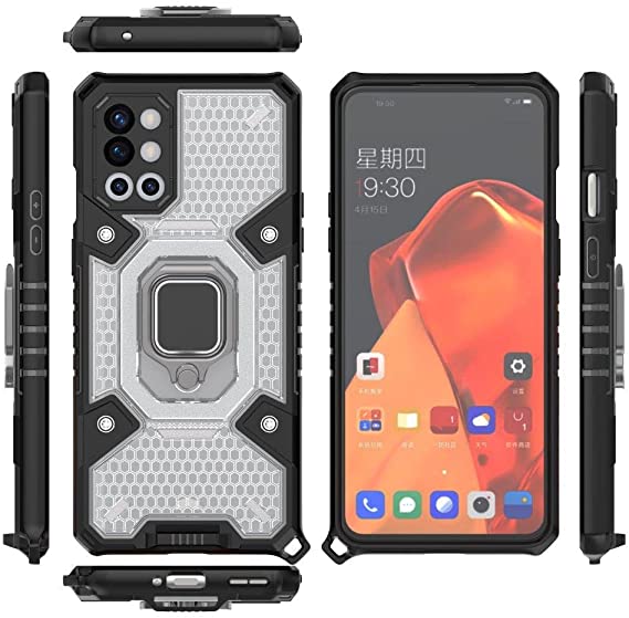 OnePlus 9R Original New All-in-One Case from CompuMisr Dual Protection Shockproof Case With Short Lanyard - Transparent & Black
