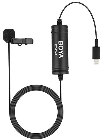 BOYA BY-DM1 Lavalier Microphone Lapel Clip-on Mic with IOS Interface Plug Input for iPhone X 8 7 Plus SE 6 6s iPad Pro Mini iPOD TOUCH for Youtube Video Vblog Podcast Micro Film