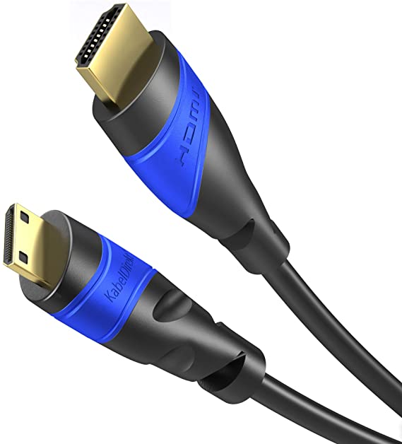KabelDirekt – كابل ربط HDMI صغير – 2 م (متوافق مع HDMI 2.0a/b 2.0، و1.4a، و4K Ultra HD، و3D، والدقة العالية الكاملة، و1080p، وHDR، وARC، والسرعة العالية مع الإيثرنت، PS4, XBOX, HDTV) – FLEX Series