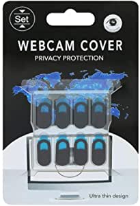 MCHERRY Webcam Cover, 8-Pack Ultra Thin Design Webcam Cover Slide for Laptop, PC, MacBook Pro, iPhone, iMac, iPad, Smartphone, Protect Your Privacy and Security Digital Sliding Camera Covers - Black