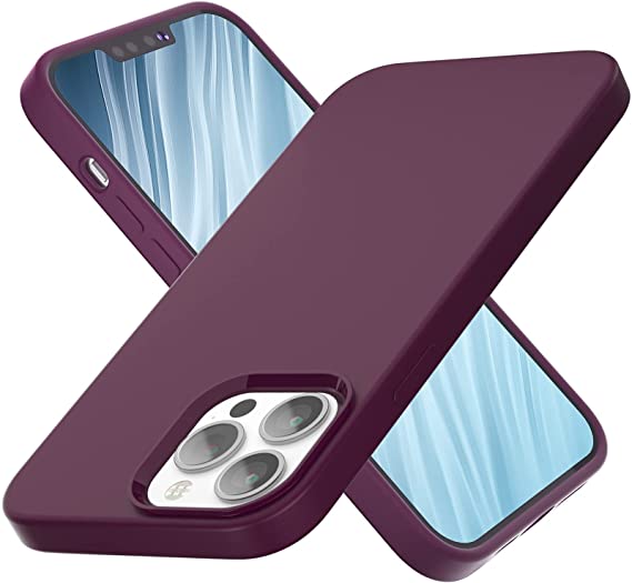 ANEMAT Design iPhone Pro Max Case ، جراب سيليكون رفيع مقاوم للصدمات لهاتف iPhone Pro Max مقاس 6.7 بوصة ، أحمر نبيذ