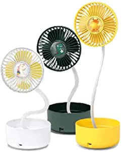 Mini Folding Fan Battery Powered Battery Charger 3 Speed - USB - Multicolored