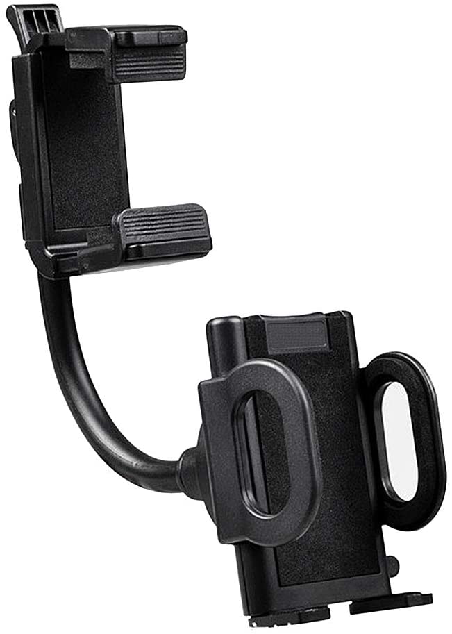 Car Phone Holder, MoreChioce Adjustable Auto Rearview Mirror Phone Mount 360 Degree Rotation Mobile Phone Stand Bracket Universal Rear View Phone Cradle Compatible with iPhone Xiaomi Huawei