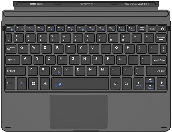 Arteck Microsoft Surface Go Type Cover, Ultra-Slim Portable Bluetooth Wireless Keyboard with Touchpad for Surface Go 2 (2020) and Surface Go Built-in Rechargeable Battery