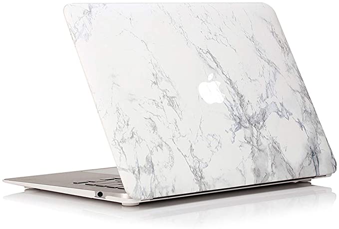 RUBAN Case for MacBook Air 13 inch 2020 2019 2018 Release A2337 M1 A2179 A1932 - Protective Snap On Hard Shell Cover for New Version MacBook Air 13 with Touch Bar, White Marble