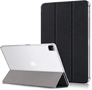 Case for iPad Pro 12.9 2021 2020 2018, Slim Smart Stand Hard Back Shell Cover for iPad Pro 12.9 5th 4th 3th Generation with Auto Sleep/Wake (Black)