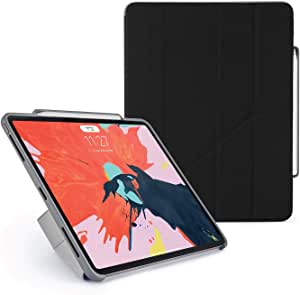 Pipetto iPad Pro 12.9 Inch Case 2018 3rd Generation | Shockproof TPU | Apple Pencil 2 Sync & Charge | Origami 5-in-1 Cover - Black