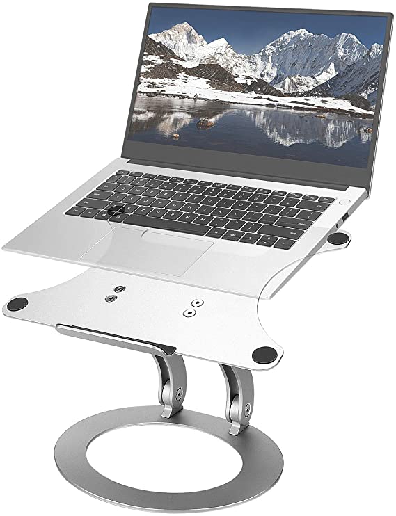 RUMIA Adjustable Laptop Stand, 17"Foldable Laptop Stand,Ergonomic Laptop Stand,Multi-Angle Light Weight Aluminum Notebook Holder