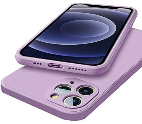 MOBITUSSION Square Pattern Liquid Silicone Compatible with iPhone 11 Pro Case - Smooth Touch Camera Lens Protection Cases (Purple)