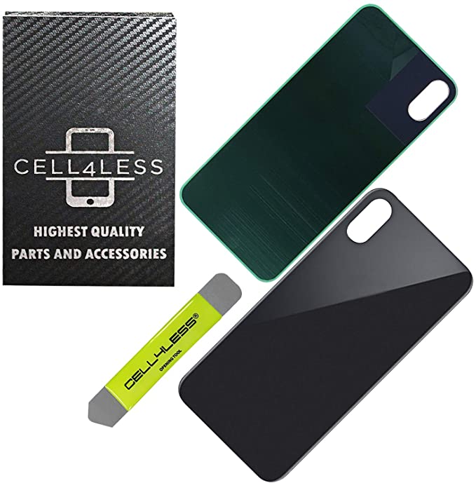 CELL4LESS Back Glass Replacement Compatible with and for The iPhone Xs MAX (Black)