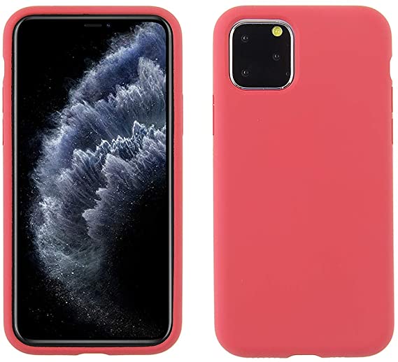 Cube iPhone 11 Pro Case - Rose Red Silky Smooth Impact Resistant Silicone with Textured Microfiber Inside Lining with 360º Protection - Full Body Protection, Ultra Slim Anti-Scratch Case 5.8”
