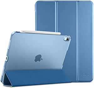ProCase for iPad Air 5 10.9 inch 2022 / iPad Air 4 10.9 inch 2020, Slim Stand Hard Back Shell Smart Cover [Support Pencil 2 Charging] -Blue