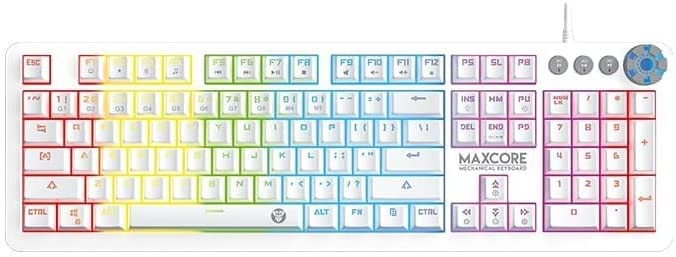 Fantech Mk852 Maxcore RGB Mechanical Gaming Keyboard | Blue Switch | With Software | Space Edition White