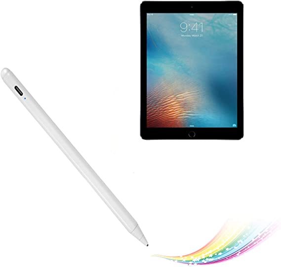 Electronic Stylus for iPad Pro 9.7" Pencil,Active Capacitive Pencil Compatible with Apple iPad Pro 9.7-inch Stylus Pens,Good on Drawing and NotesType-C Rechargeable Pen, White