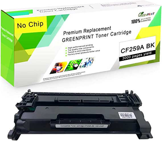 [ Without Chip ] Compatible 59A CF259A Toner Cartridge GREENPRINT 3,000 Pages for HP LaserJet Pro M404 M404n M404dn M404dw M304a M405, MFP M428 M428dw M428fdn M428fdw M429 Printer, Black
