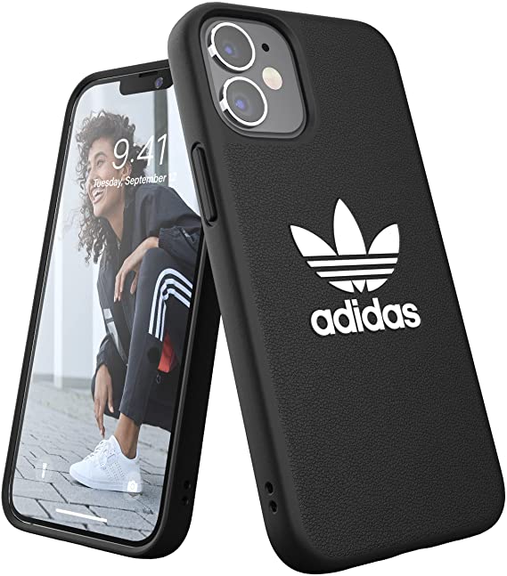 adidas Case Designed for iPhone 12 Mini 5.4 Case, Drop d Cases, Shockproof Raised Edges, Original Protective Case, Black/White