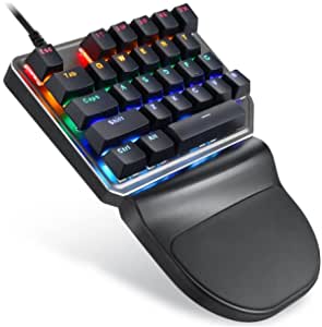 MOTOSPEED One-Handed Mini Mechanical Gaming Keypad 27 Keys,RED Switchs,9 LED Backlit USB Wired Mechanical Gaming Keyboard for Keyboard Computer/PC/Desktop/Laptop
