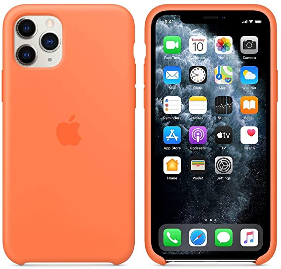 Junnod Compatible with iPhone 11 Pro 5.8-inch Silicone Protective case, Ultra-Thin, dust-Proof and Durable. (iPhone 11 Pro 5.8-inch, Orange)